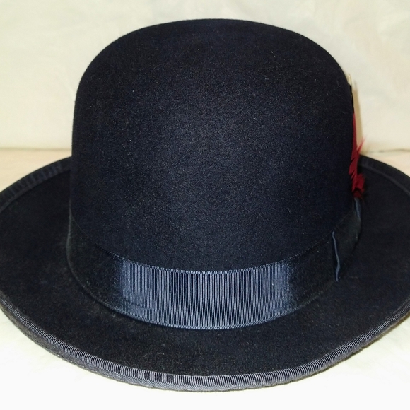 Vintage BAILEY 100% Wool Navy Blue Derby Hat SZ Small MADE IN USA - Picture 3 of 11